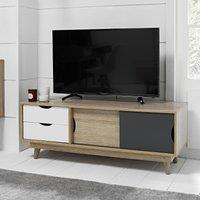 Scandi 2 Drawer Grey TV Media Unit for TVs up to 55