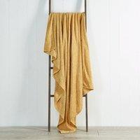 Chenille Ochre Throw Yellow