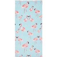 Catherine Lansfield Flamingo 76x160cm ed Beach Towel Blue