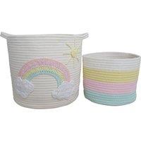 Unicorn Dreams Pack of 2 Storage Baskets Multi Coloured