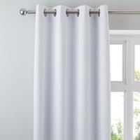 Luna Brushed White Blackout Eyelet Curtains White