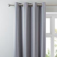 Manhattan Silver Eyelet Curtains Silver