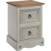 Corona 2 Drawer Bedside Table, Pine Grey