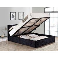 Berlin Crushed Velvet Ottoman Bed Frame Black