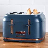 Dunelm 4 Slice Matt Navy & Copper Toaster Navy