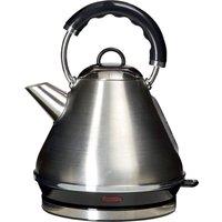 Spectrum Brushed Stainless Steel Pyramid Kettle Silver and Black