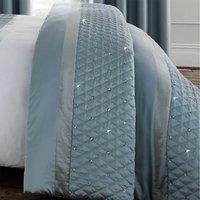 Sequin Cluster Duck Egg Bedspread Blue