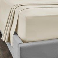 Dorma 300 Thread Count 100% Cotton Sateen Plain Fitted Sheet Cream