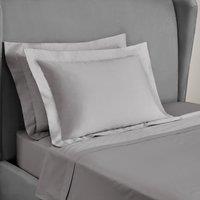 Dorma 300 Thread Count 100% Cotton Sateen Plain Kingsize Oxford Pillowcase Silver