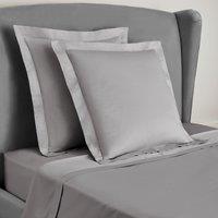 Dorma 300 Thread Count 100% Cotton Sateen Plain Continental Square Pillowcase Silver