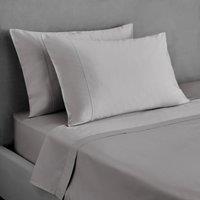 Dorma 300 Thread Count 100% Cotton Sateen Plain Cuffed Pillowcase grey