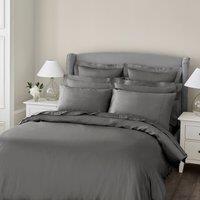 Dorma 300 Thread Count 100% Cotton Sateen Plain Slate Duvet Cover Grey