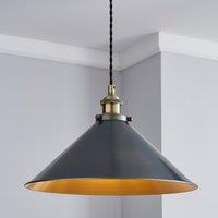 Logan 1 Light Grey Industrial Ceiling Fitting Brass and Black