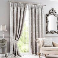 Versailles Silver Pencil Pleat Curtains Silver