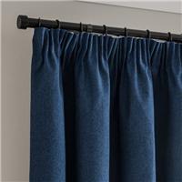 Luna Brushed Blackout Pencil Pleat Curtains