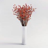 Artificial Red Rose Hip Stem