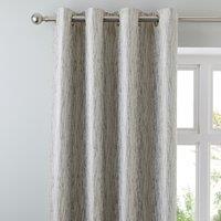 Linear Waves Natural Eyelet Curtains Brown