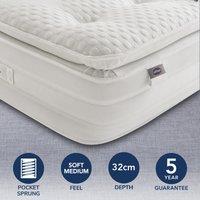 Soft Medium 2000 Pocket Geltex Pillowtop Mattress White