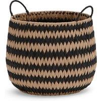 Monochrome Paper Storage Basket Beige and Black