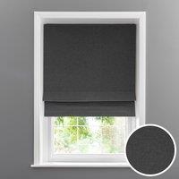 Linen Mix Charcoal Blackout Roman Blind