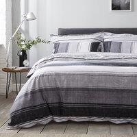 Ellis Grey Stripe Reversible Duvet Cover and Pillowcase Set