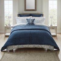 Dorma Remington Cotton Velvet Blue Bedspread