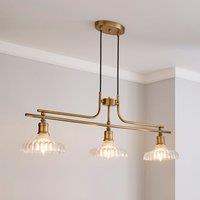 Colt Antique Brass 3 Light Diner Ceiling Light