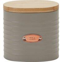 Grey and Copper Metal Tea Canister Grey