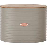 Metal Grey and Copper Bread Bin Grey