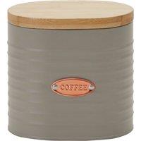 Grey and Copper Metal Coffee Canister