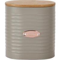 Metal Grey and Copper Biscuit Canister