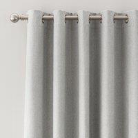 Luna Brushed Dove Grey Blackout Eyelet Door Curtain Grey