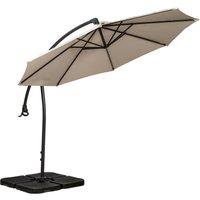 3m Royal Craft Deluxe Pedal Operated Rotational Cantilever Parasol with Cross Stand Cream
