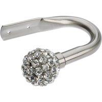 Diamante Cluster Satin Silver Holdbacks