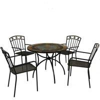 Virginia 91cm Patio Table Set with 4 Mayfield Chairs