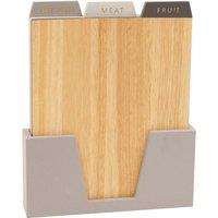 Set of 3 Wooden Chopping Boards with Stand