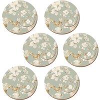 Set of 4 Duck Egg Floral Round Placemats