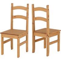 Corona Set of 2 Dining Chairs, Pine