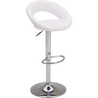 Knox Adjustable Height Swivel Bar Stool, Faux Leather White