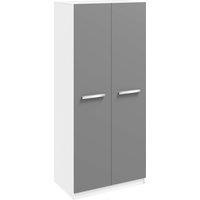 Moritz Double Wardrobe White and Grey