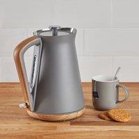 Contemporary 1.7L 3kW Matt Grey Jug Kettle Grey and Brown