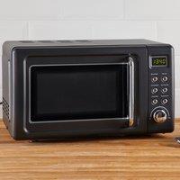 Retro 20L 800W Microwave, Matt Black Black