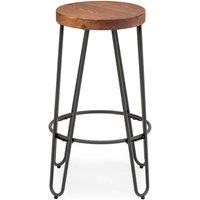 Torino Counter Height Bar Stool, Black Metal Black and Brown