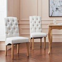 Darcy Set of 2 Dining Chairs, Linen Brown