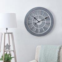 Wooden 60cm Wall Clock Grey Grey