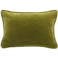 Clara Cotton Velvet Rectangle Cushion Green