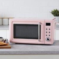 Retro Digital 20L 800W Microwave, Pink Pink