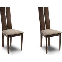 Cayman Set of 2 Dining Chairs, Walnut Faux Leather