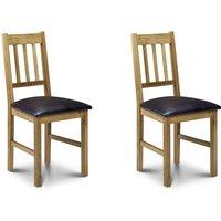 Coxmoor Set of 2 Dining Chairs, Brown Faux Leather brown