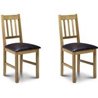 Coxmoor Set of 2 Dining Chairs, Brown Faux Leather